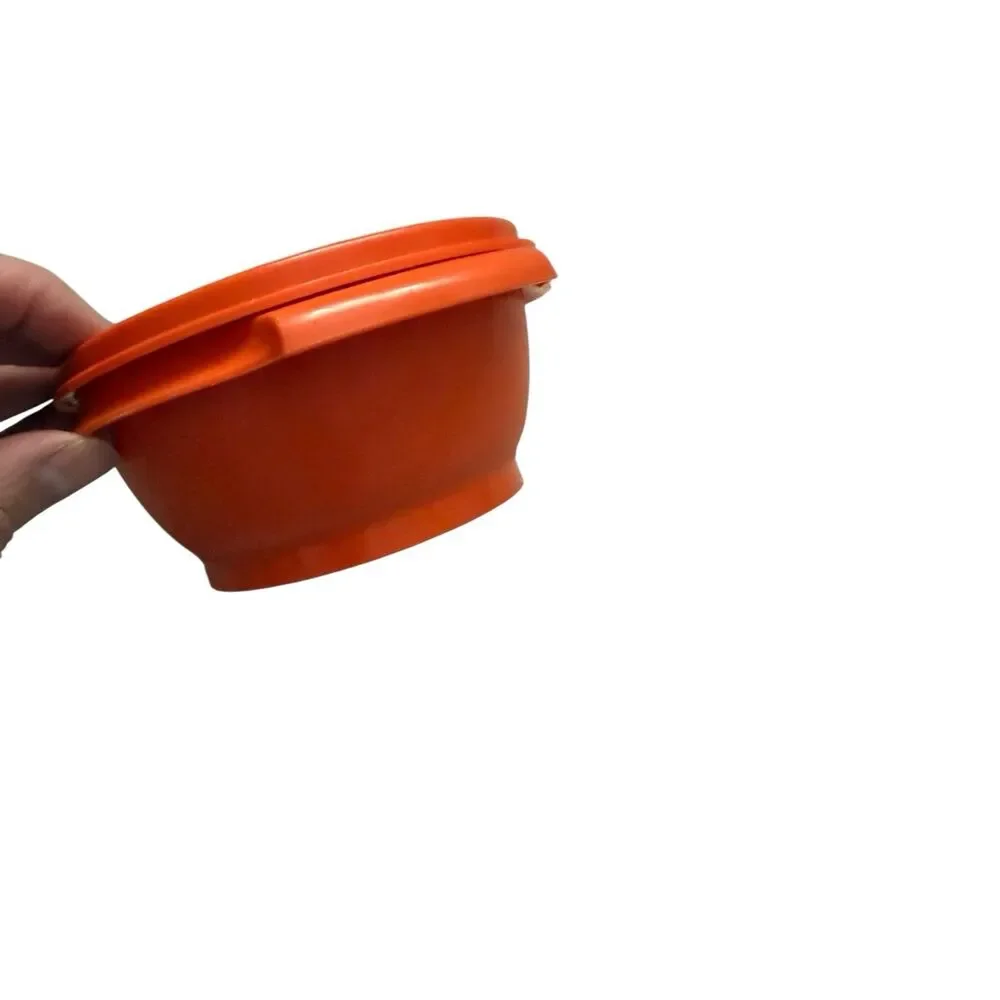 Tupperware 10 Oz Orange Starburst One Touch Servalier Bowl #1323-12 & Lid 812-43
